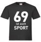 Preview: "69 ist auch SPORT" T-Shirt unisex schwarz