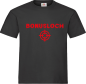 Preview: "Bonusloch" T-Shirt unisex schwarz mit roter Schrift