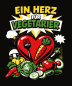 Preview: "EIN HERZ FÜR VEGETARIER" T-Shirt unisex schwarz