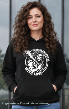 Preview: "FROM NEANDERTAL WITH LOVE" Hoodie schwarz S-4XL