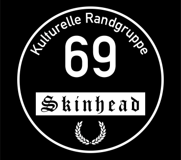 Preview: Kulturelle Randgruppe 69 Skinhead – T-Shirt schwarz – Siebdruck