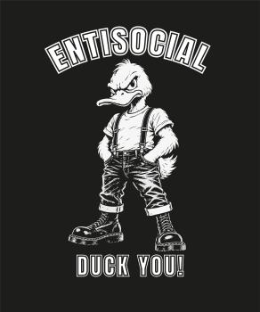 Preview: Entisocial Duck You T-Shirt schwarz Siebdruck Punk Skinhead Oi Working Class