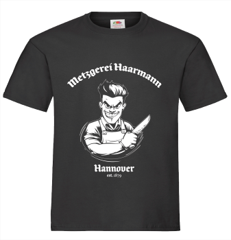 Preview: "Metzgerei Haarmann" T-Shirt unisex schwarz