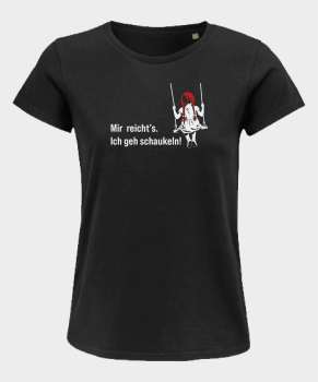 "Ich geh schaukeln!" Mädchen rothaarig - Girlie-Shirt schwarz