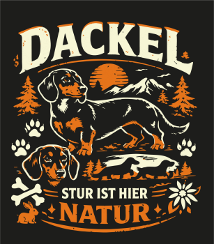 Preview: "Dackel" T-Shirt unisex schwarz