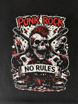 Preview: "PUNKROCK NO RULES" T-Shirt unisex schwarz