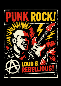 "PUNKROCK LOUD & REBELLIOUS" T-Shirt unisex schwarz