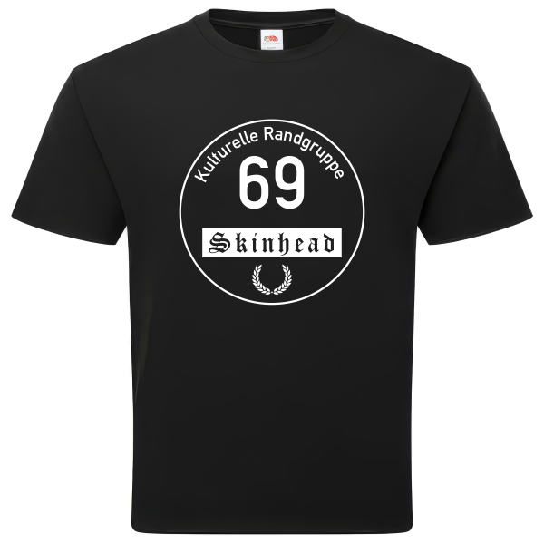 Kulturelle Randgruppe 69 Skinhead – T-Shirt schwarz – Siebdruck