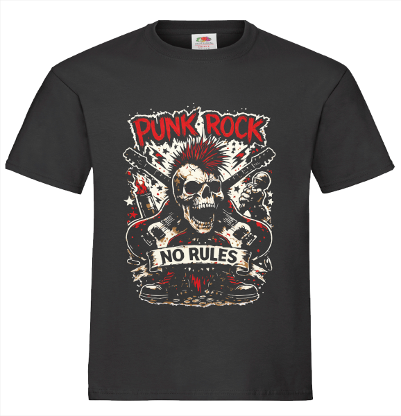 "PUNKROCK NO RULES" T-Shirt unisex schwarz
