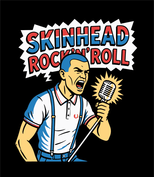 "SKINHEAD ROCK'N'ROLL" T-Shirt unisex schwarz