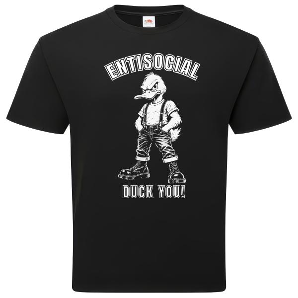 Entisocial Duck You T-Shirt schwarz Siebdruck Punk Skinhead Oi Working Class