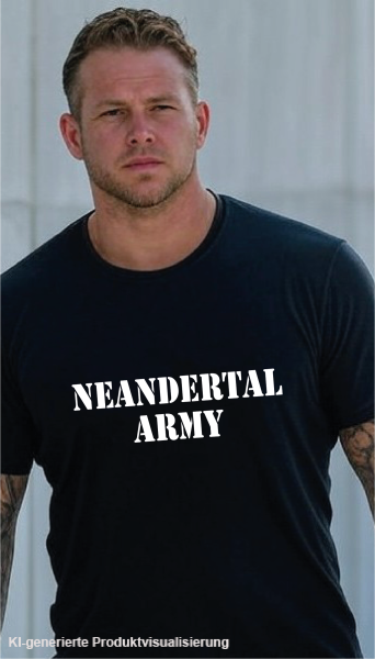 NEANDERTAL ARMY T-Shirt Neandertaler Shirt Unisex schwarz Siebdruck S-5XL