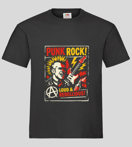 "PUNKROCK LOUD & REBELLIOUS" T-Shirt unisex schwarz